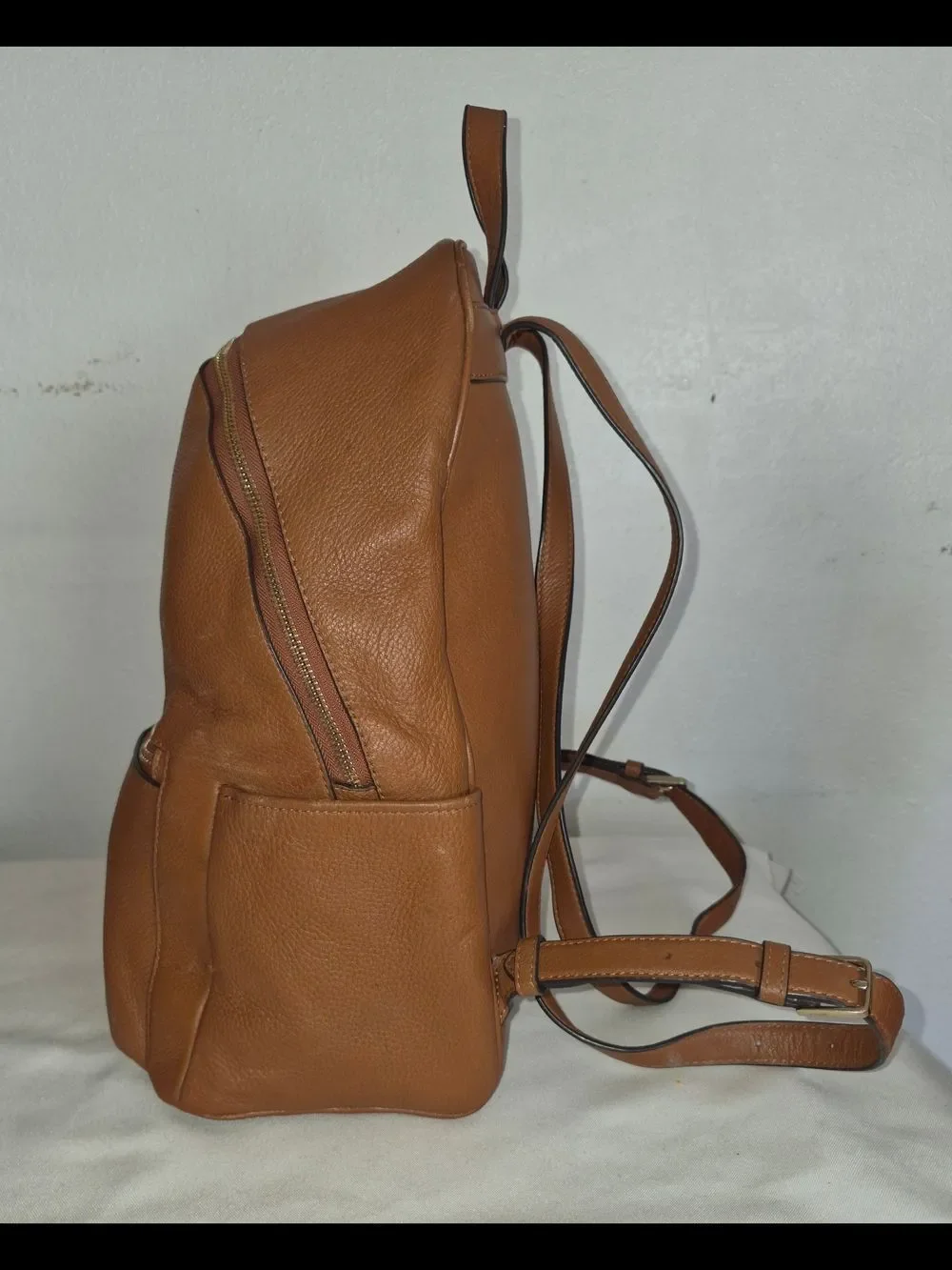 kate spade Leila Warm Gingerbread Pebbled Leather Backpack
